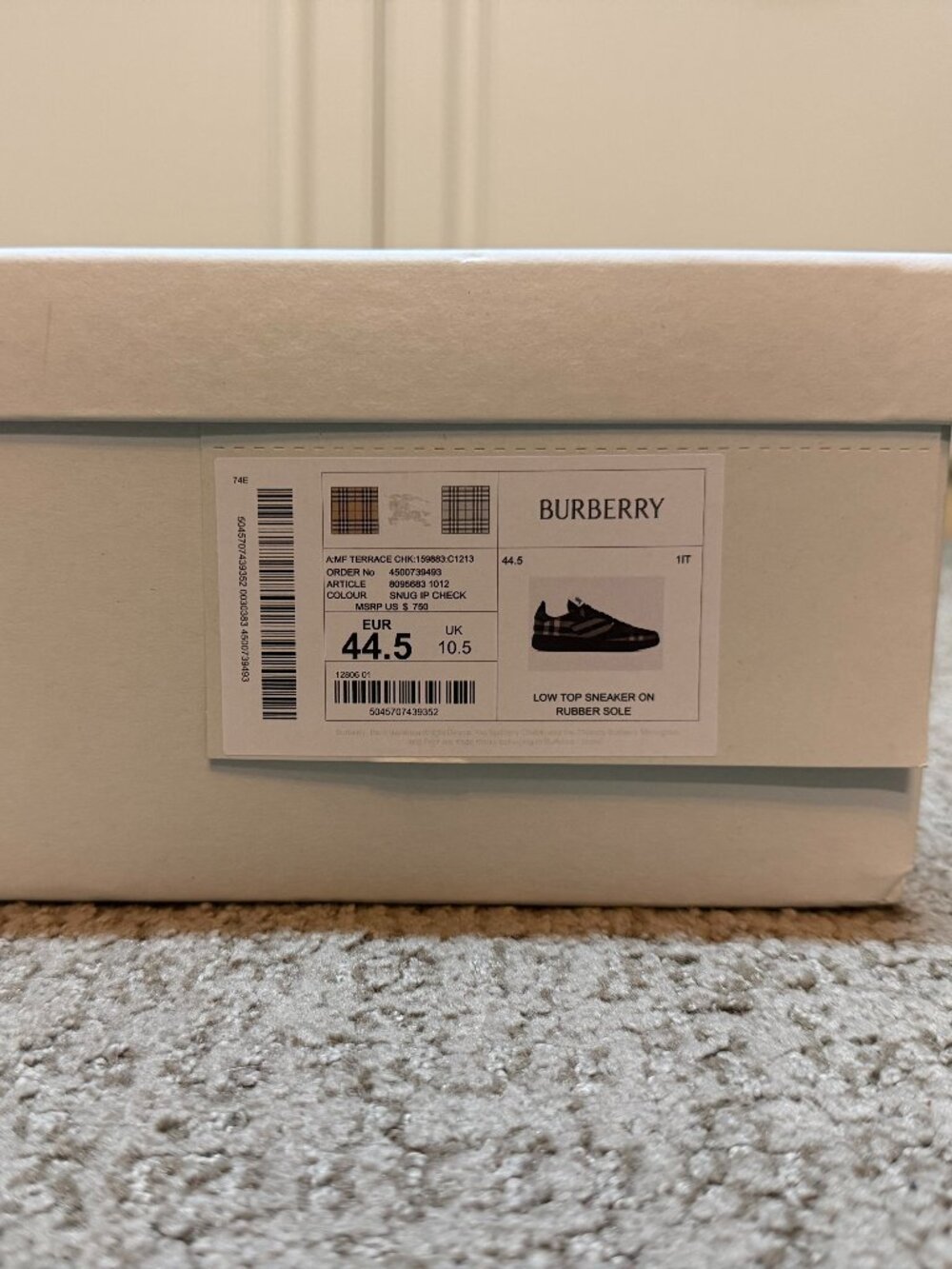 Burberry - Check Terrace Sneakers - Men's Size 44.5 - Picture 13 of 15